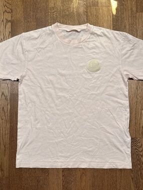 Moncler 2 1952 Genius Project Pink Felt Patch Logo Relaxed T Shirt Mens Small